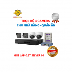 TRỌN BỘ CAMERA HIKVISION 2MP CHO NHÀ HÀNG - QUÁN ĂN (GÓI SILVER 04)