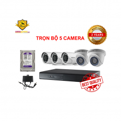 TRỌN BỘ 1-8 CAMERA HDTVI HIKVISION 2MP ( Gói 5 cam)